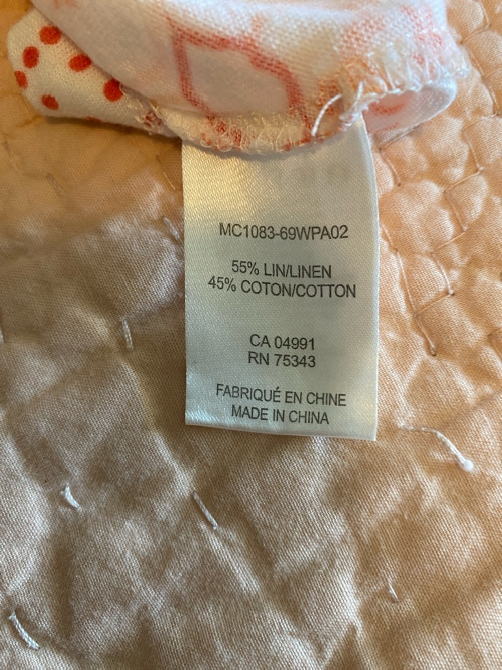 Lucy & Laurel White Linen/Cotton Tank with Orange Floral Print, Women’s Size M - Picture 6 of 8